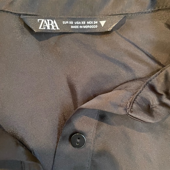 Zara Black Satin Rushed Mini Dress😉 - Picture 3 of 7